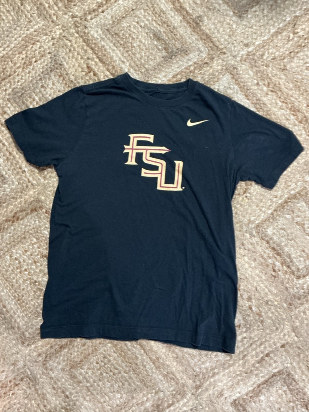 Nike Black Tee with FSU Logo and Gold Accent